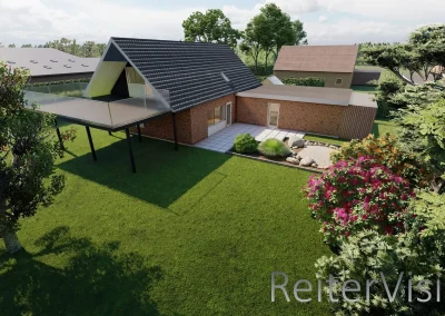 1½-plans villa med altan og have