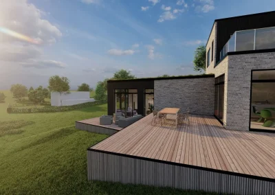 Forskudt 2-plans funkisvilla med terrasse