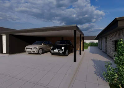Stilren carport med skur